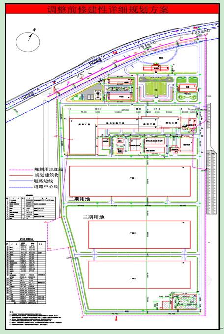 清远南玻高性能超薄电子玻璃厂区项目修建性详细规划图（调整前）