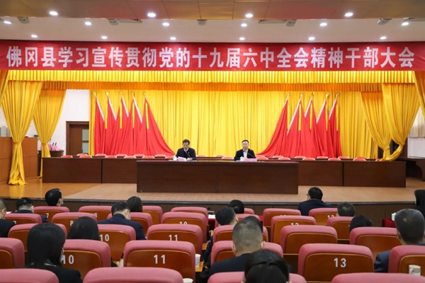 佛冈召开学习宣传贯彻党的十九届六中全会精神干部大会