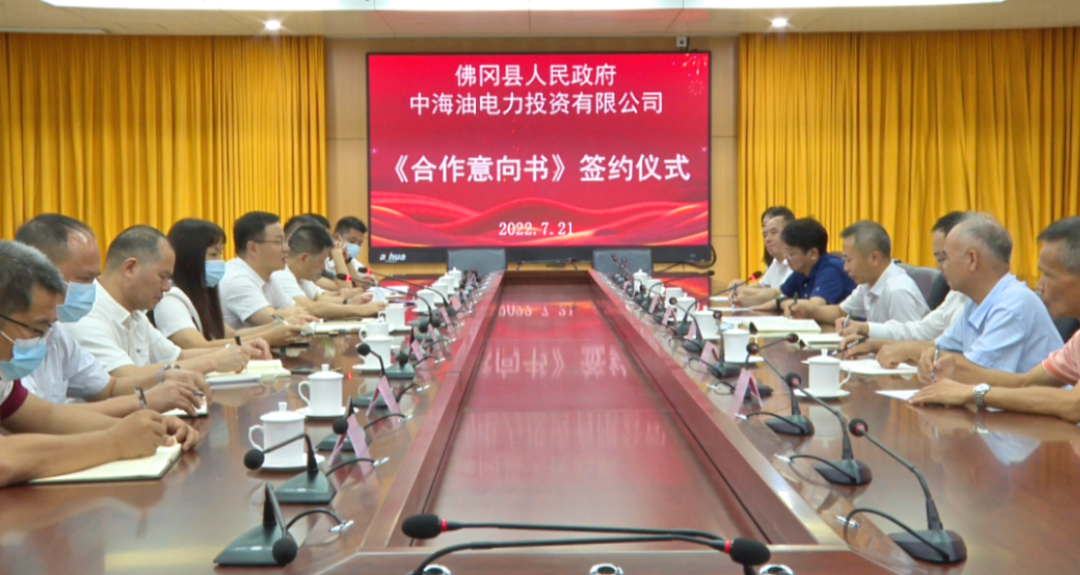 佛冈县人民政府与中海油电力投资有限公司签订《合作意向书》